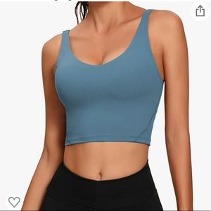 Lemedy Longline Sports-bra Crop Padded Tank Top